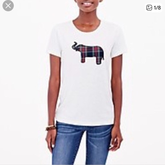 J. Crew Collection women's tartan plaid elephant top small - Picture 2 of 3